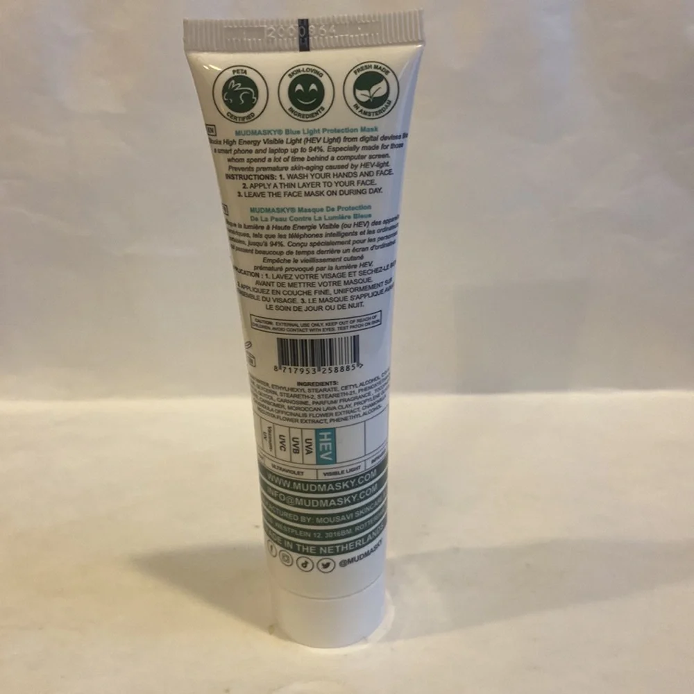 MUDMASKY Blue Light Protection Mask 2oz $58 NIP Sealed